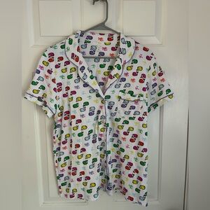 roller rabbit moby paradise polo pajamas top size xl!